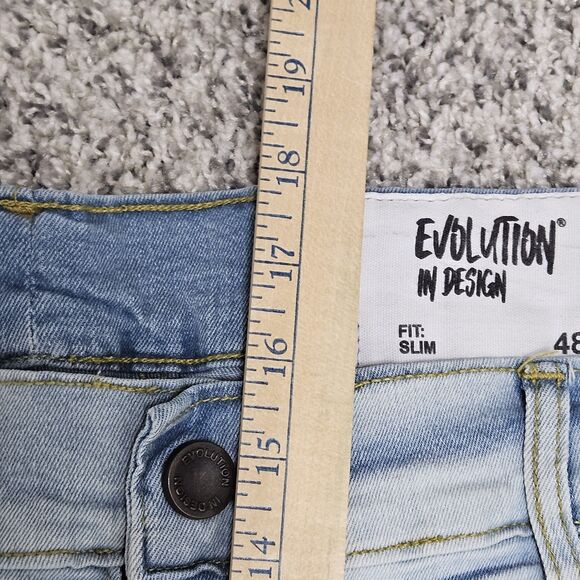 Evolution In Design Slim Denim Shorts Men’s 48W (44x14) Hip Hop Streetwear Y2K - Picture 3 of 7